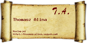 Thomasz Alina névjegykártya